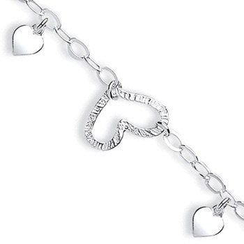 Silver Fancy Heart Drop Anklet - Luxury Watch - Certified Authentic - Swiss Made - UK Stock – Luxury Watch by Imperial